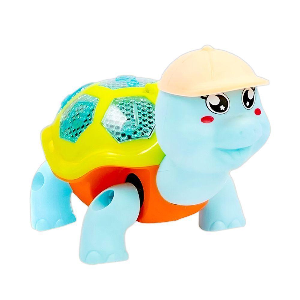 Tartaruga Brinquedo Infantil Dançante Som Luz Crianças Bebe Azul - 1