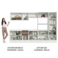 Armário De Cozinha Completa 100% MDF 300cm Branco/Rustic/Crema Smart Madesa 02 - 7