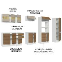 Armário De Cozinha Completa 100% MDF 300cm Branco/Rustic/Crema Smart Madesa 02 - 8