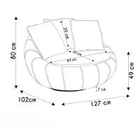 Poltrona Giratória Madeira Escritório Sala Quarto Almofadas Luxo Reforçada Premiun Salao Linho Courino - 9