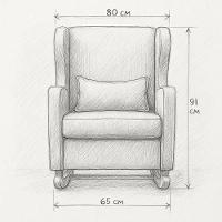 Poltrona De Balanço Para Amamentação Com Puff Em Bouclé Rosa Cor Rosa - 7