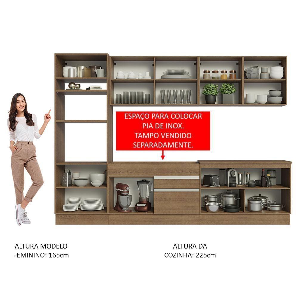 Armário De Cozinha Completa 310cm Rustic Glamy 02 Rustic - 2