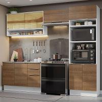 Armário De Cozinha Completa 270cm Branco/rustic Stella Madesa 07 Branco/rustic - 1