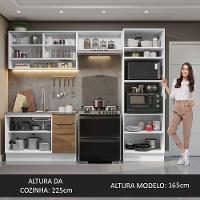 Armário De Cozinha Completa 270cm Branco/rustic Stella Madesa 07 Branco/rustic - 7