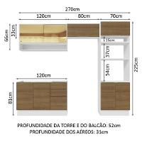 Armário De Cozinha Completa 270cm Branco/rustic Stella Madesa 07 Branco/rustic - 9