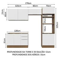 Armário De Cozinha Completa 270cm Rustic/branco Stella Madesa 05 Rustic/branco - 9