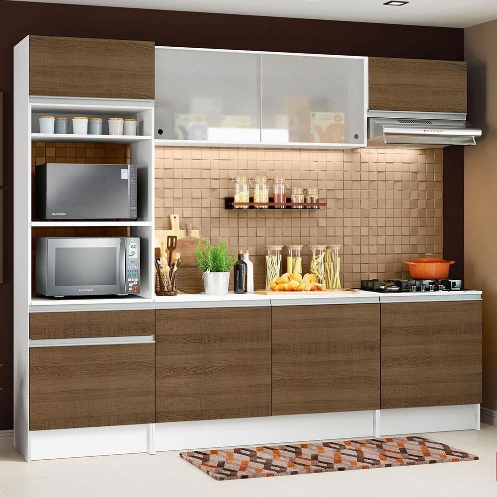 Armário de Cozinha Topazio com Balcão e Tampo Branco Rustic - 1