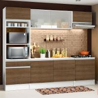 Armário de Cozinha Topazio com Balcão e Tampo Branco Rustic - 1