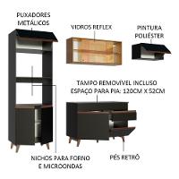 Armário De Cozinha Completa Madesa Reims 260001 Com Balcão E Tampo - Preto/rustic Preto/rustic - 9