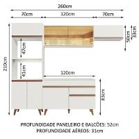 Armário De Cozinha Completa Madesa Reims 260001 Com Balcão E Tampo Branco - 8