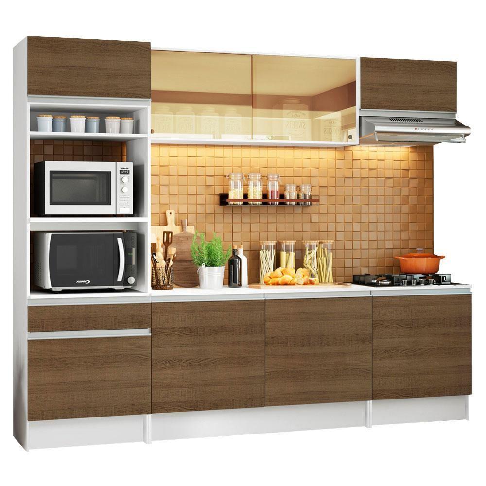 Armário de Cozinha Diamante com Balcão e Tampo Branco Rustic - 7