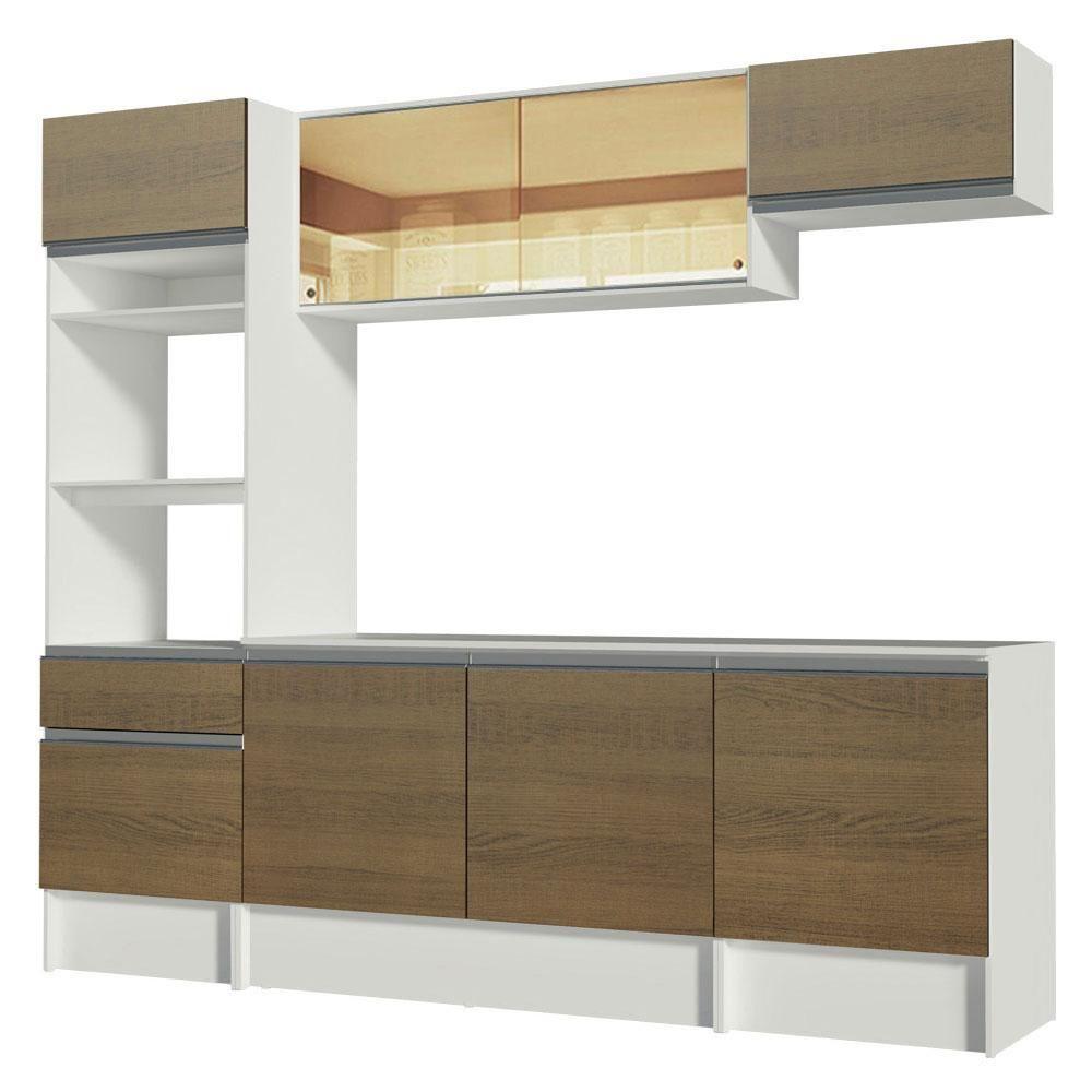 Armário de Cozinha Diamante com Balcão e Tampo Branco Rustic - 9