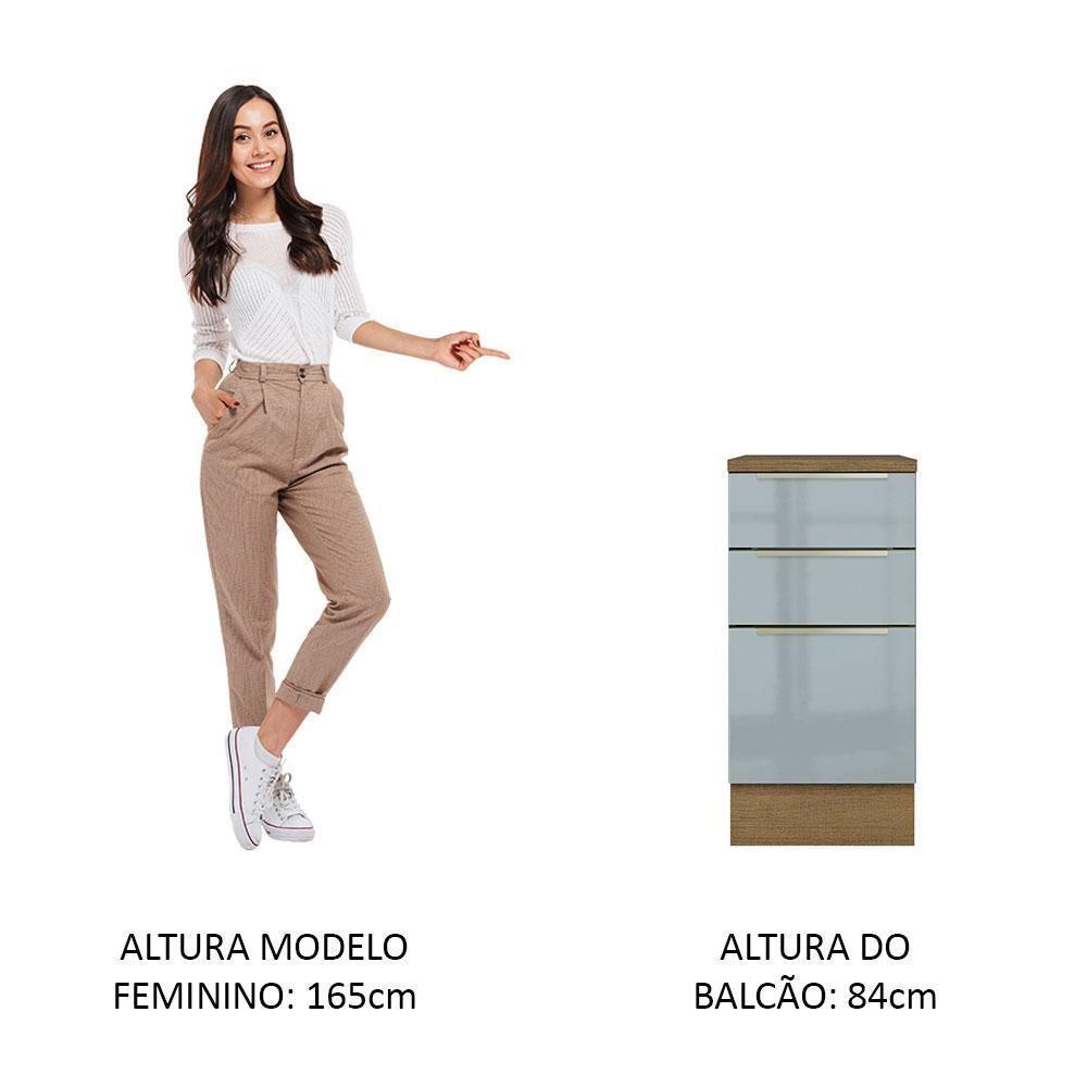 Balcão 40Cm 3GVT Rustic/Cinza Lux Madesa Rustic/Cinza - 8