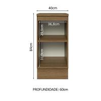 Balcão 40Cm 1PTA Rustic/Cinza Lux Madesa Rustic/Cinza - 9