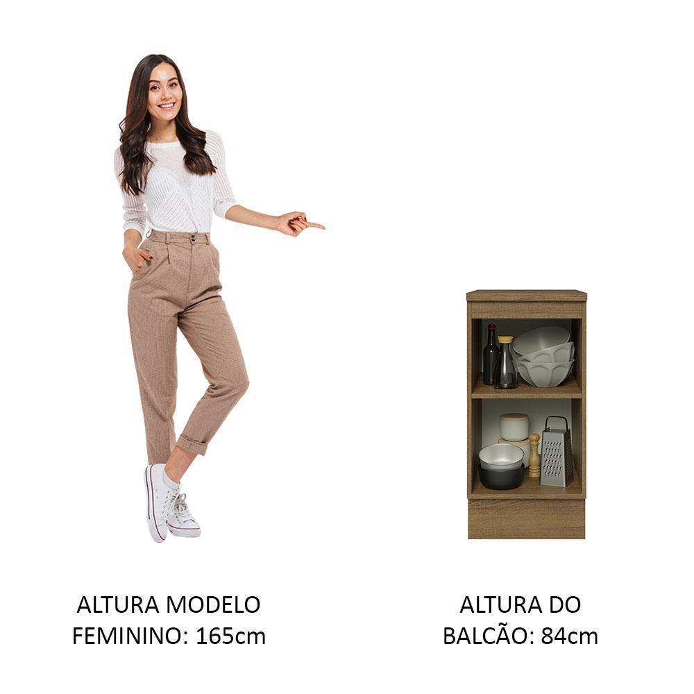 Balcão 40Cm 1PTA Rustic/Branco Veludo Lux Madesa Rustic - 6