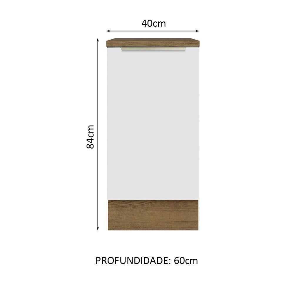 Balcão 40Cm 1PTA Rustic/Branco Veludo Lux Madesa Rustic - 10