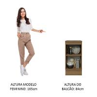 Balcão 40Cm 1PTA Rustic/Preto Lux Madesa Rustic/Preto - 6