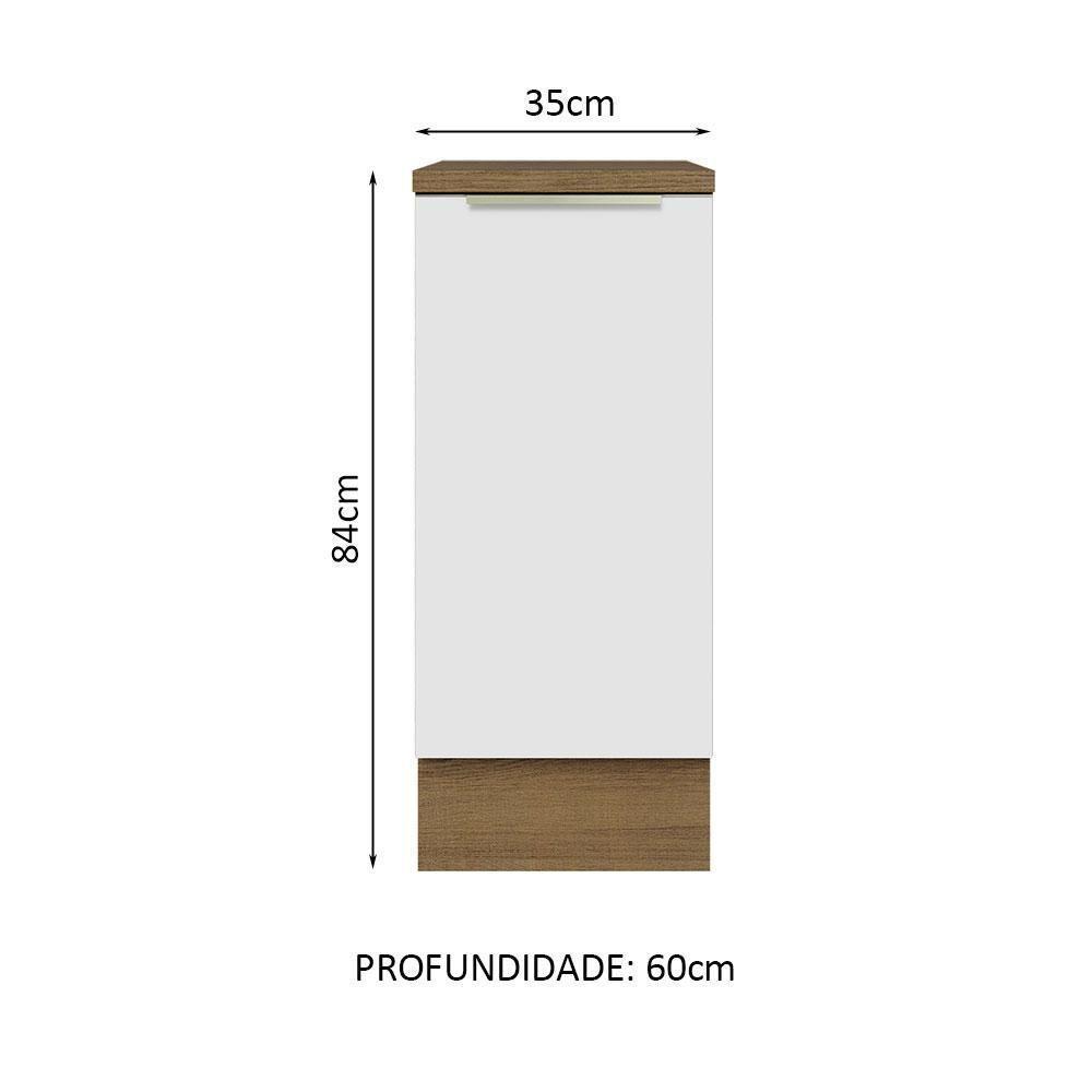 Balcão 35Cm 1PTA Rustic/Branco Veludo Lux Madesa Rustic - 10
