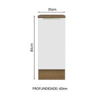 Balcão 35Cm 1PTA Rustic/Branco Veludo Lux Madesa Rustic - 10