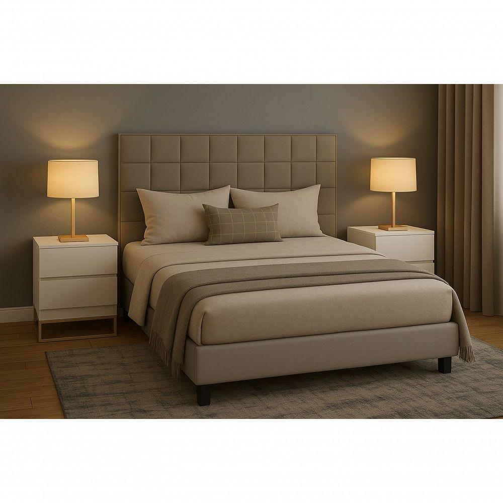 Conjunto 2 Mesa De Cabeceira Industrial Pé De Ferro Dourado Off White - 2