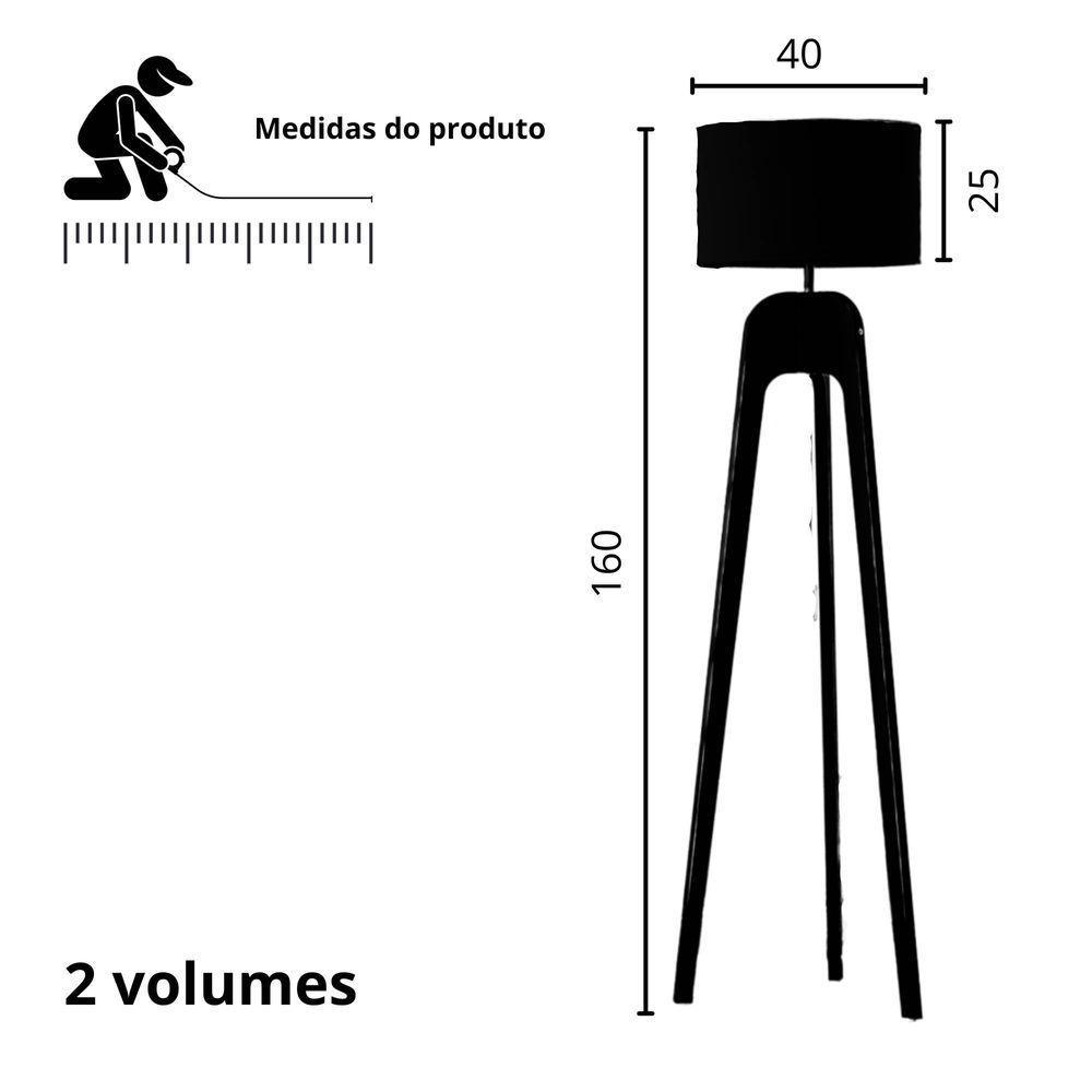 Luminária De Chão Atenas 160cm Cúpula Brugges Palha - 2