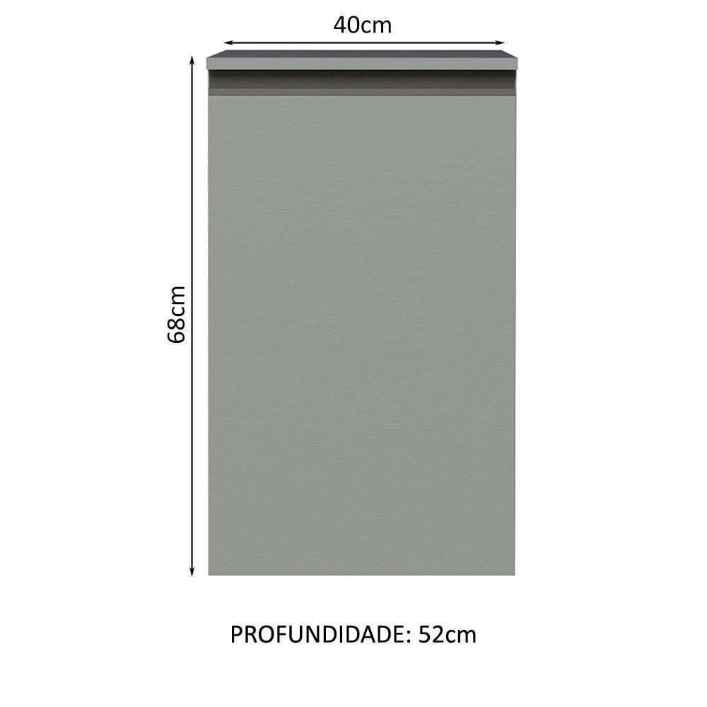 Balcão 40 Cm 1 Porta Suspenso Cinza Nice Madesa Cinza - 10