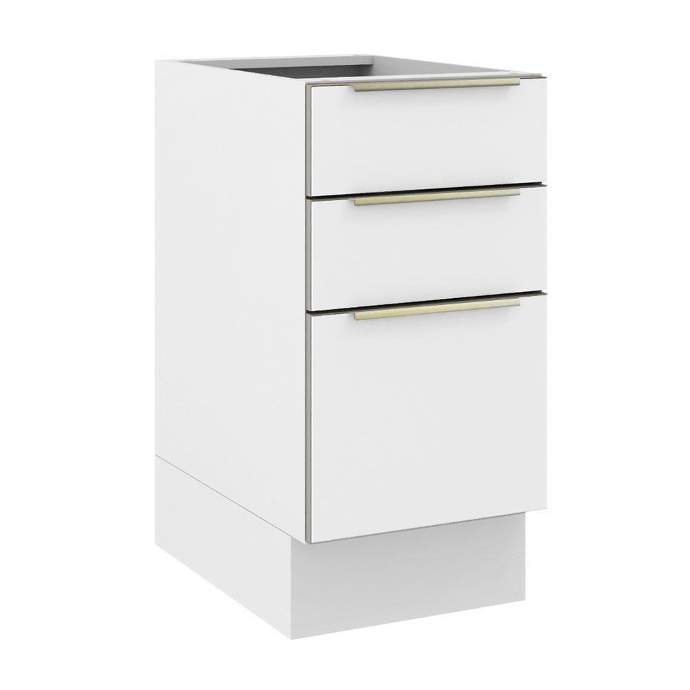 Balcão 40 Cm 3 Gavetas (sem Tampo) Branco/Branco Veludo - 2