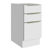 Balcão 40 Cm 3 Gavetas (sem Tampo) Branco/Branco Veludo - 1