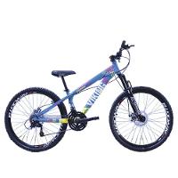 Bicicleta Vikingx 26 Câmbios Importados 21v Aero Azul Amarelo Com Capacete - 1