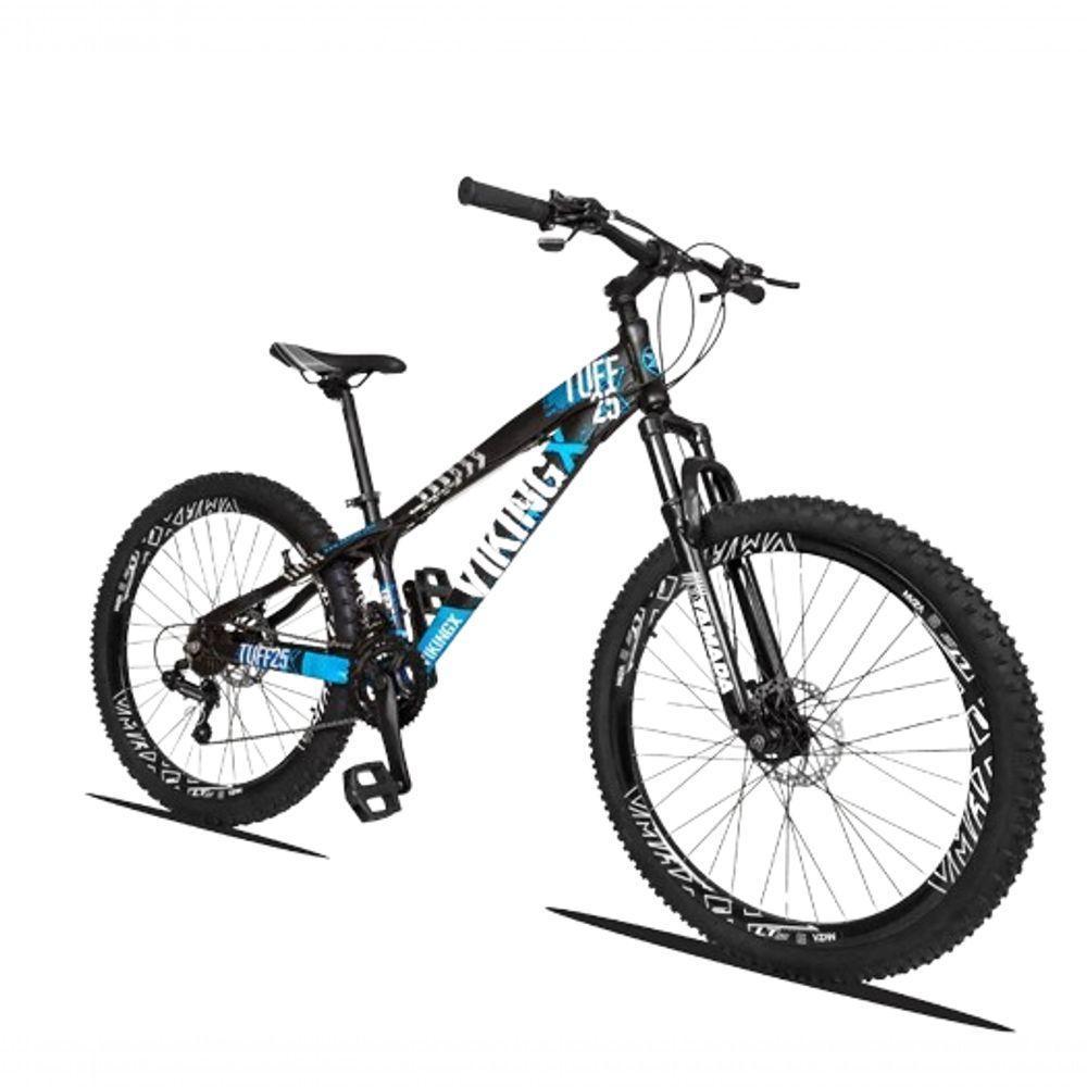 Bicicleta Vikingx Aro 26 Câmbios Shimano 21v Preto Azul Com Capacete - 1