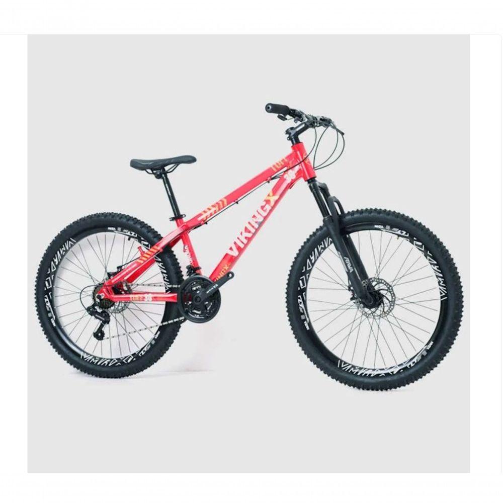 Bicicleta Vikingx Aro 26 Câmbios Shimanos 21v Vermelho Com Capacete - 1