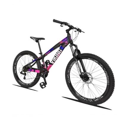 Bicicleta Vikingx Aro 26 Câmbios Shimano 21v Preto Rosa Com Capacete