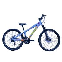 Bicicleta Vikingx Aro 26 Câmbios Importados 21v Aero Azul Laranja Com Capacete - 1