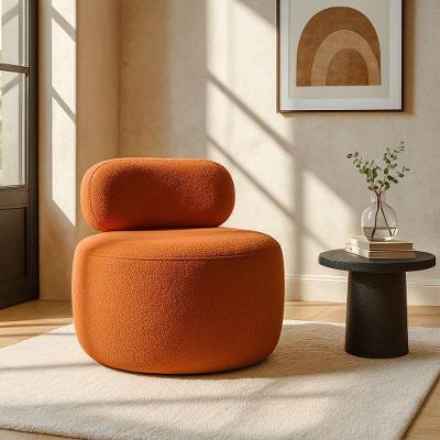 Poltrona Estofada Confortável Terracota Design Minimalista