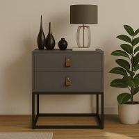 Mesa De Cabeceira Unic 45 Retrô Base Metálica Para Quarto - 1