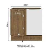 Balcão 1 Porta (sem Tampo) Rustic/Branco Veludo - 10