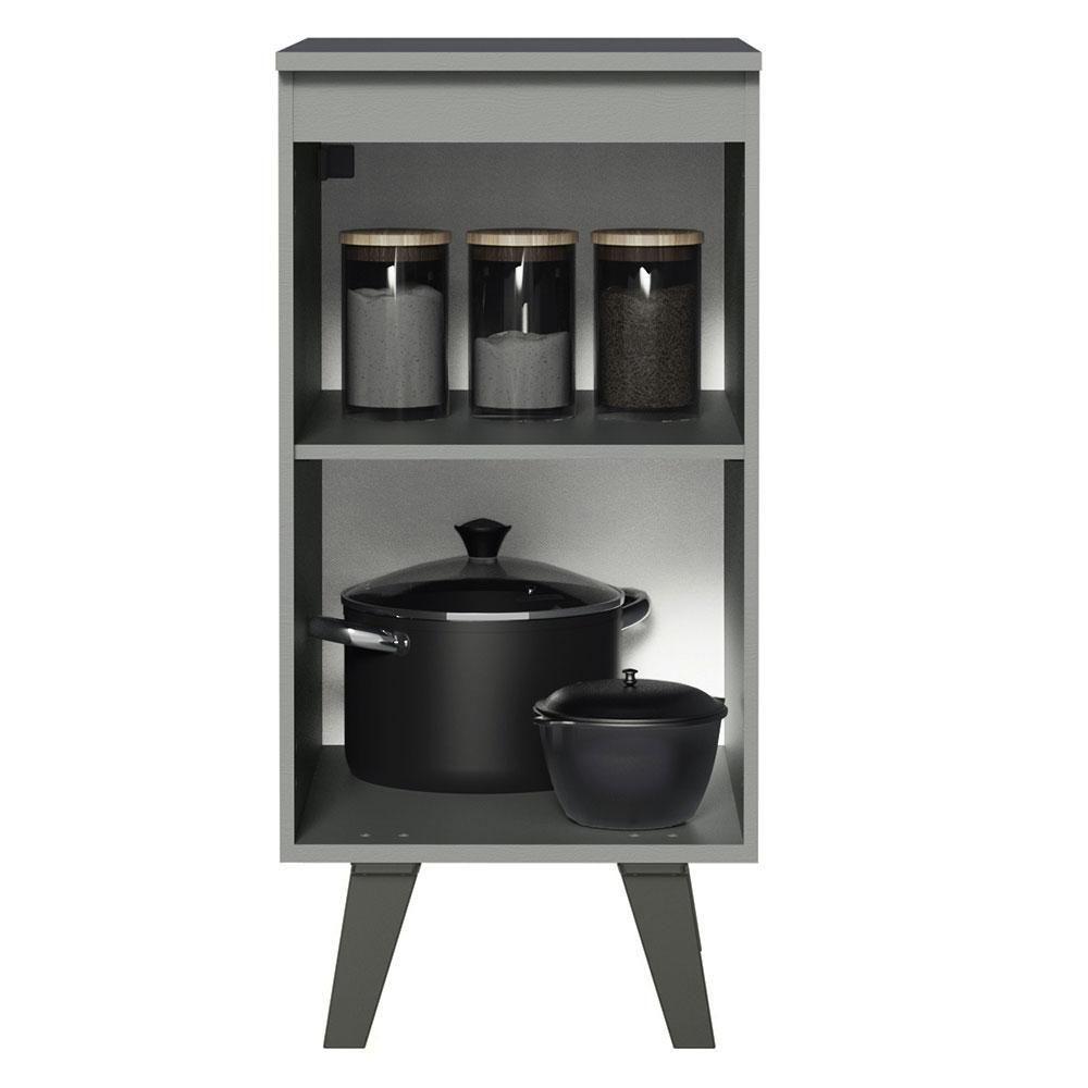 Balcão 40 Cm 1 Porta Com Pés Cinza Nice Madesa Cinza - 7