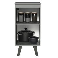 Balcão 40 Cm 1 Porta Com Pés Cinza Nice Madesa Cinza - 7