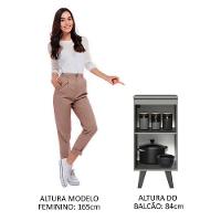 Balcão 40 Cm 1 Porta Com Pés Cinza Nice Madesa Cinza - 8