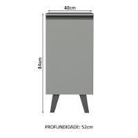 Balcão 40 Cm 1 Porta Com Pés Cinza Nice Madesa Cinza - 10