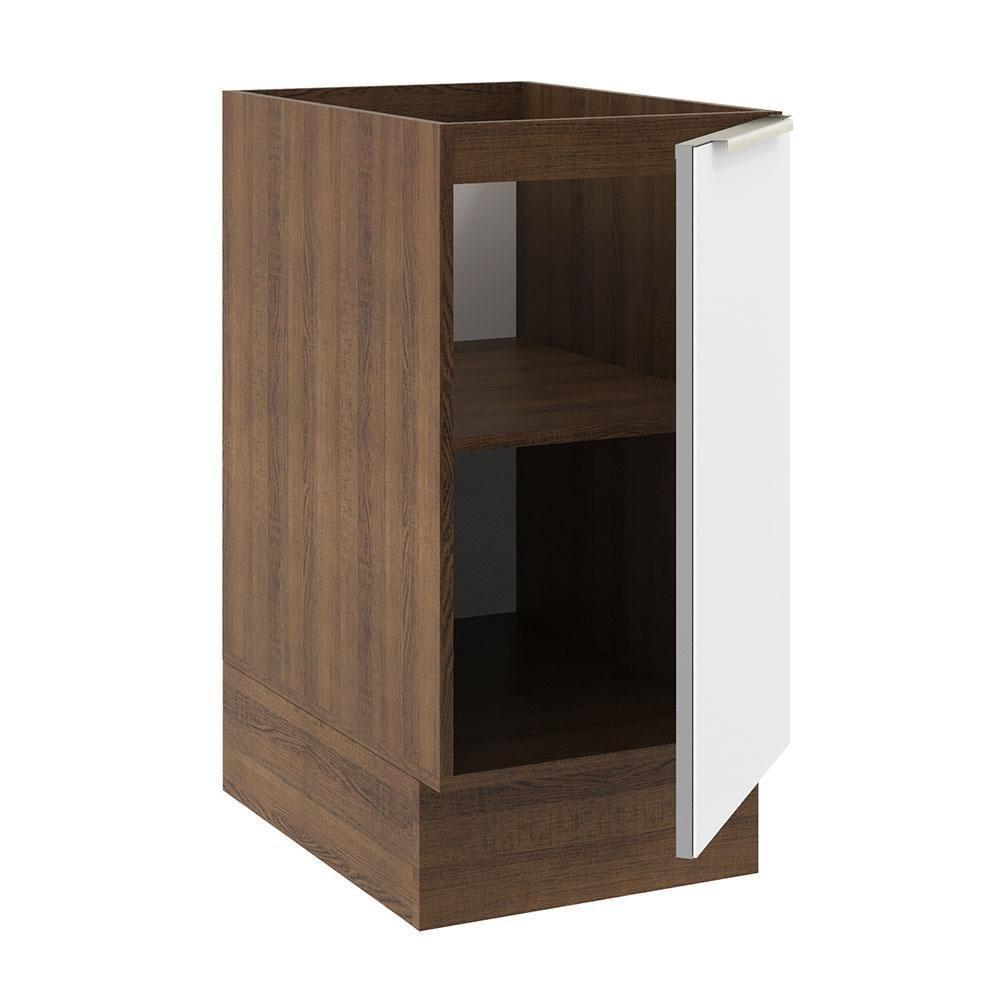 Balcão 40 Cm 1 Porta (sem Tampo) Rustic/Branco Veludo - 9