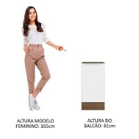 Balcão 40 Cm 1 Porta (sem Tampo) Rustic/Branco Veludo - 8