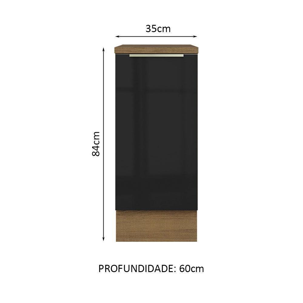 Balcão 35Cm 1PTA Rustic/Preto Lux Madesa Rustic/Preto - 10