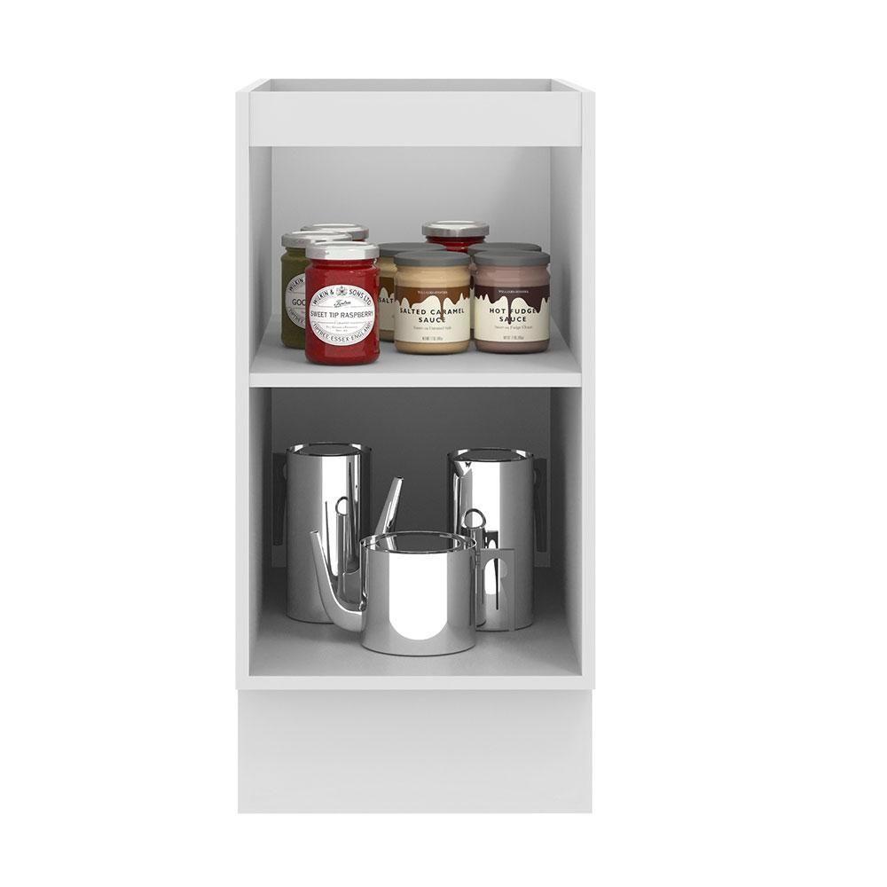 Balcão 40 Cm 1 Porta (sem Tampo) Branco/Branco Veludo - 10