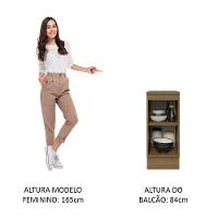 Balcão 35Cm 1PTA Rustic/Cinza Lux Madesa Rustic/Cinza - 6