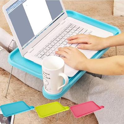 Mesa Notebook Portatil Desmontavel Suporte Bandeja Estudo Cafe Da Manha Cama Sofa Home Office Porta Copo Cor:verde