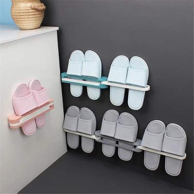 Kit Sapateira De Parede 3 Pares Organizador De 6 Chinelos Pantufa Suporte Multiuso Guarda Roupa Armario Porta Toalha Cor