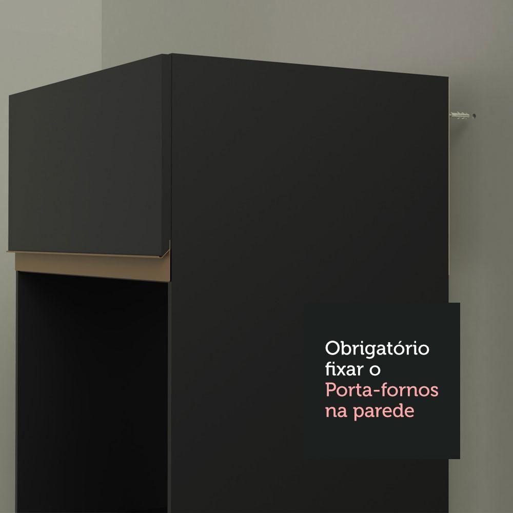 Armário de Cozinha Completa de Canto Reims com Balcão Preto - 12