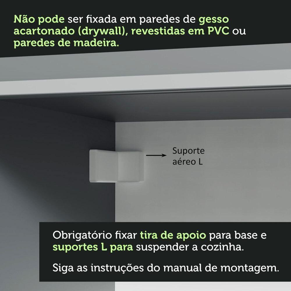 Armário De Cozinha Completa Suspenso 240cm Nice Madesa 05 Cinza - 5