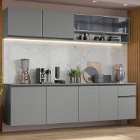 Armário De Cozinha Completa Suspenso 240cm Nice Madesa 05 Cinza - 1